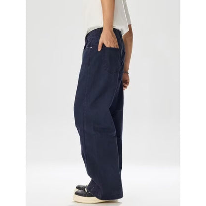 Unisex Distressed Blue Denim Bib Overalls - Relaxed Wide Leg