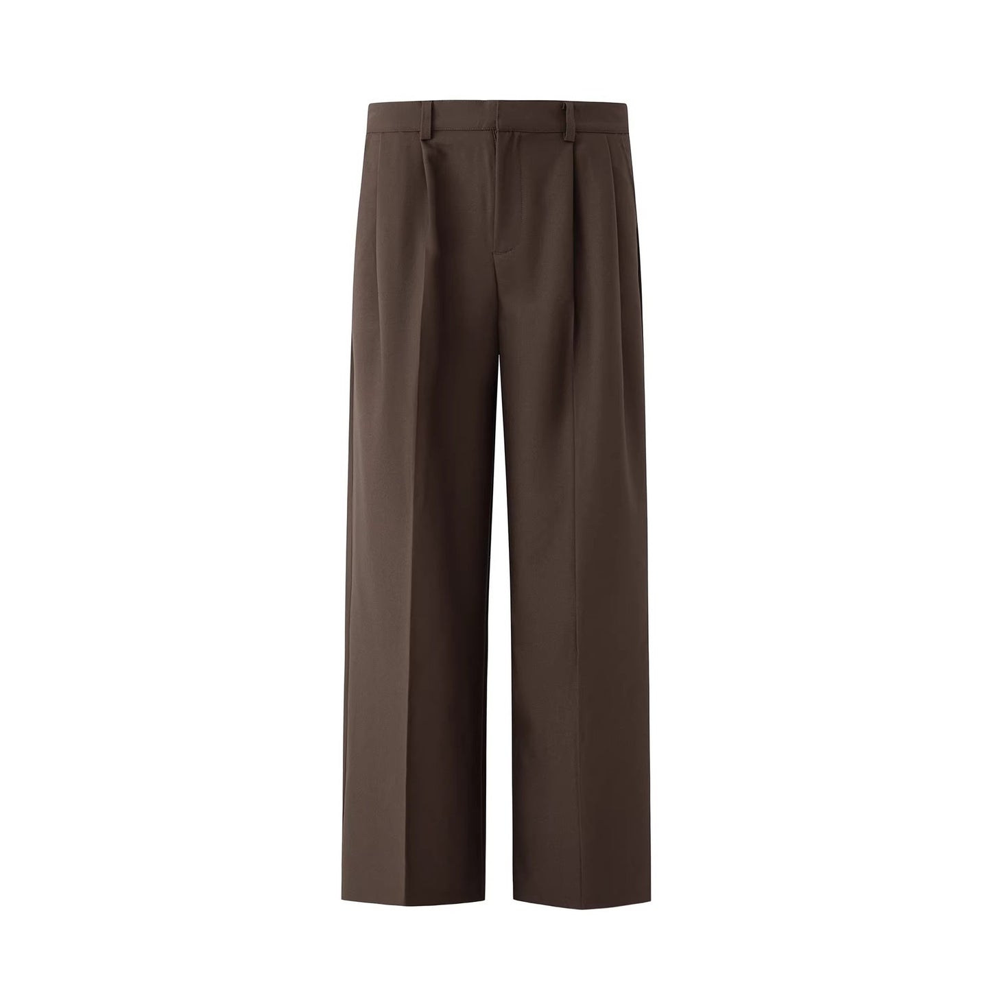 Men's straight-leg casual suit pants in brown and black