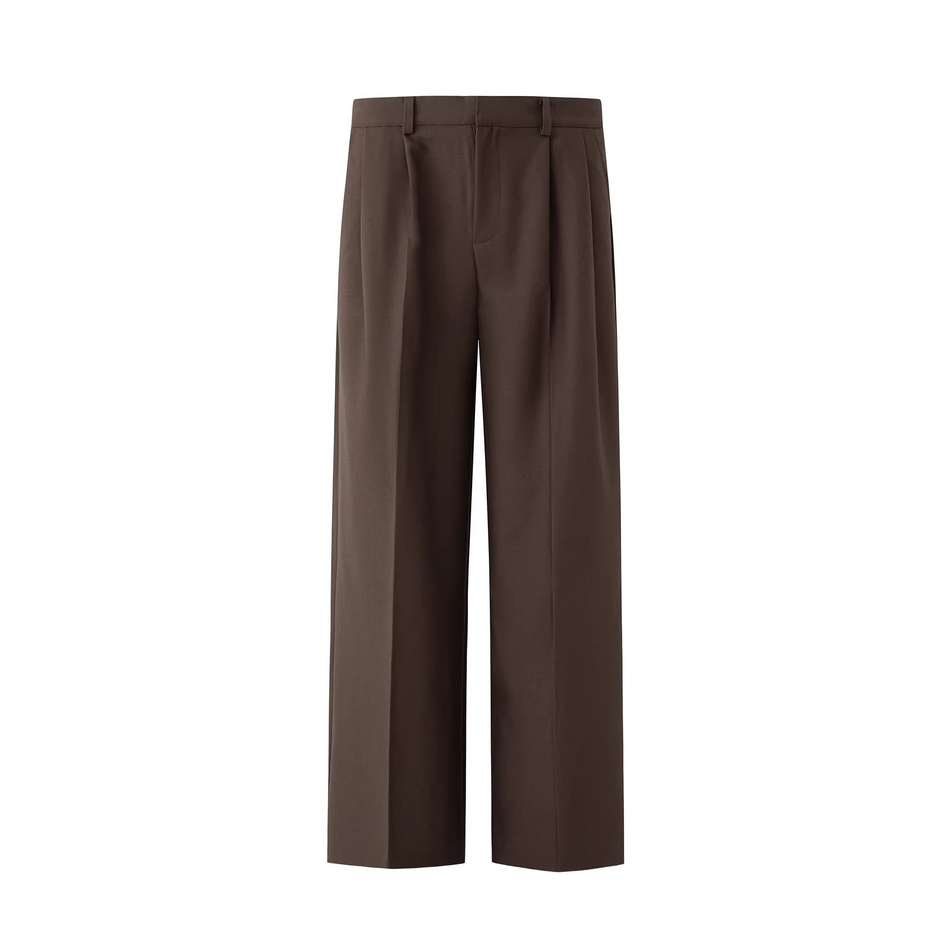 Men's straight-leg casual suit pants in brown and black